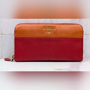 Prada Red and Orange Wallet